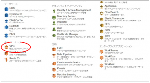 AWSのマネジメントコンソールからVPCを選択