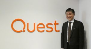 Mr.Keiichi-Hamasaki in front of the corporate entrance